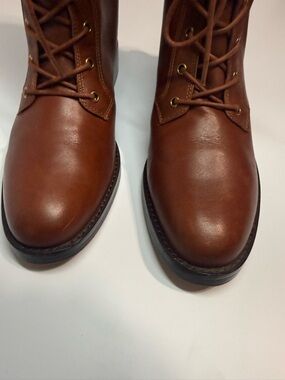 J. Crew Brown Leather Over-The-Knee Lace-Up Boots